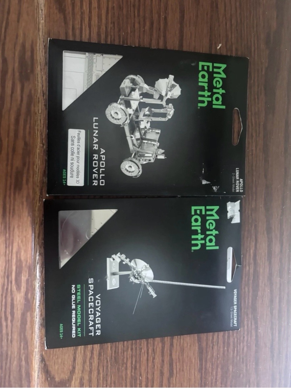 Silver Apollo Lunar Rover & Voyager Spacecraft Metal Model Kits - Silver